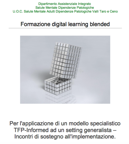 Formazione digital learning blended per l'applicazione di un modello specialistico TFP-Informed ad un setting generalista